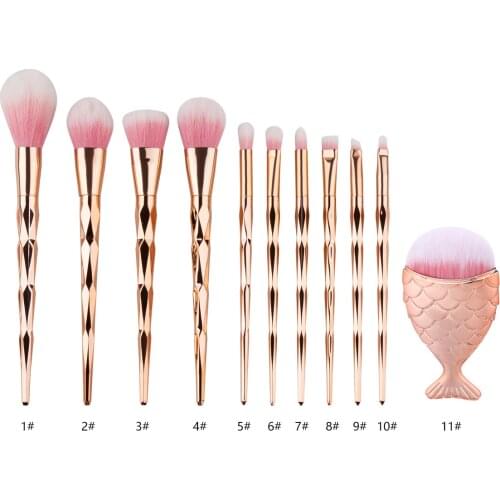 1Pcs Professional Diamond Big Fish Tail Foundation Cosmetict Powder Eyeshadow Consealer Soft Beauty Tools кисточки для макияжа