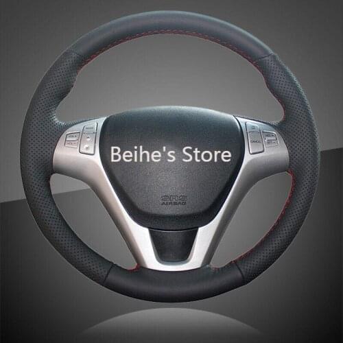 Hand Stitched Auto Braid On The Steering Wheel Cover for Hyundai Rohens Coupe