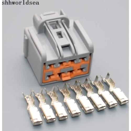 Shhworldsea 2/5/30/100set 2.8mm 8pin auto electric unsealed plug plastic female connector with terminals 7283-3243-40