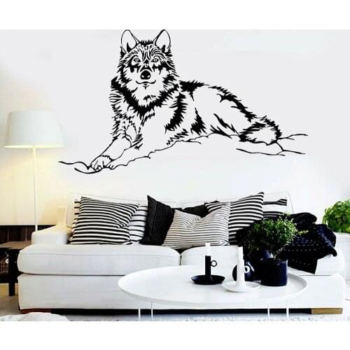 Wild animal Wall Decal Wolf Animal Tribal Art Wall Stickers Vinyl Home Indoor Room Decoration Accessories Removable Mural X592