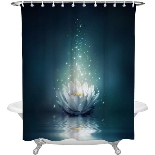 Waterproof Shower Curtains Magic Lotus On Water Surface Shower Curtain Frabic Polyester Bathroom decor Curtain