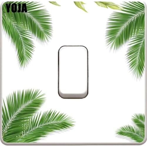 YOJA Big Leaf Green Plant Personality Wall Sticker Light Switch PVC Home Decoration Decal 8SS0514