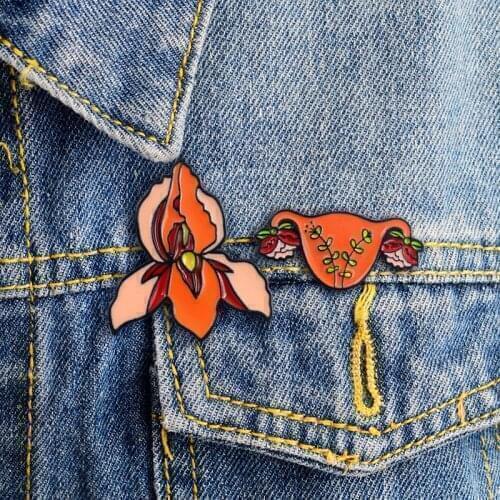 Fashion New Enamel Brooch Pins Uterus Organ Brooch Women Womb Shaped Broche Denim Jackets Collar Badge Pins Lapel Pin Collection