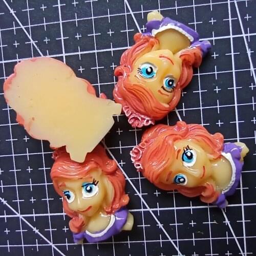 1pcs/lot resin flat back Princess girl 33mm Scrapbook Embellishment DIY Phone Decoration G001