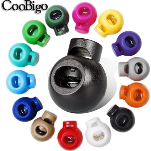 10pcs Colorful Ball Round Cord Lock Toggle Stopper Spring Stop Buckle Sportswear Shoelace Paracord Cord Lanyard Accessories