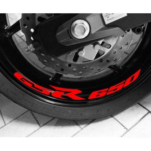 8 X CUSTOM high quality Motorcycle Wheel Sticker Decal Reflective Rim Bike Motorcycle Suitable for SUZUKI GSR650 GSR 650 GS R650