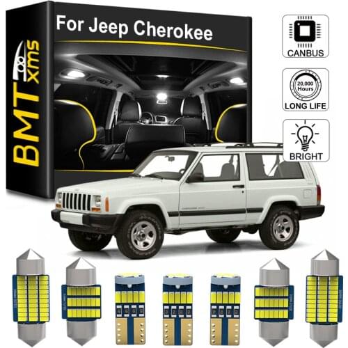 BMTxms 13Pcs Canbus Car LED Interior Map Dome Light License Plate Lamp For Jeep Cherokee SJ XJ KJ KK 1984-2001 Auto Accessories