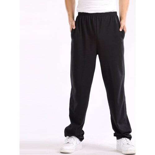 Men Baggy Pants 7XL Men Trousers Solid Color Elastic Cotton Casual Pants Extra Big Plus Size 5XL 6XL 7XL Red Blue Black Gray