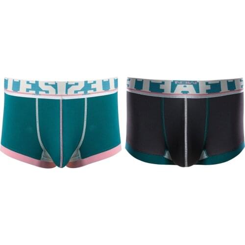 Mens Lingerie Cotton Boxer Briefs Sexy Male Low Rise Wide Waistband Underwear Underpants Men Printed Panties Breathbale Shorts