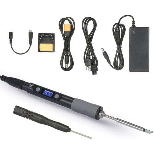 SEQURE Mini Electric Soldering Iron with LED Digital Display Intelligent Soldering Iron Kit with 19V Power Supply Adapter
