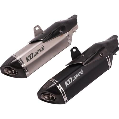 51mm Universal Motorcycle Exhaust Muffler With Silencer 470mm Carbon Fiber And Stainless Steel For ATV Street Bike