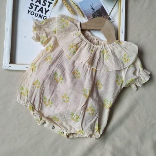 Toddler Boys Rompers Fashion Korean Flower Printing for Girl Baby Kids Clothing Fashion Short Sleeve Bodysuits One-Pieces 2020