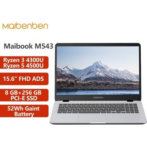 MAIBENBEN Laptop M543 Notebook Laptop [AMD Ryzen 3 4300U, 15.6 inch ADS FHD，4G/8G/16G Linux/Windows10] One Years Warranty