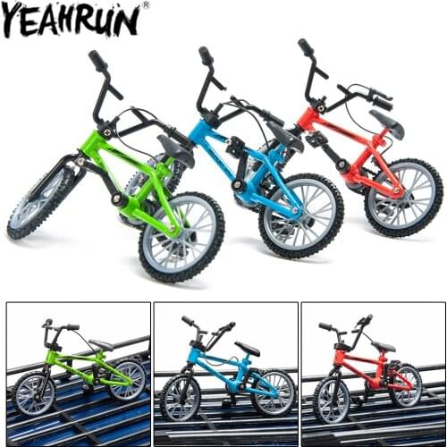 YEAHRUN 1:10 Mini Bicycle Model Mountain Bike Racing Toy Bend Road Finger Board Simulated Decorations Tools with Brake Rope