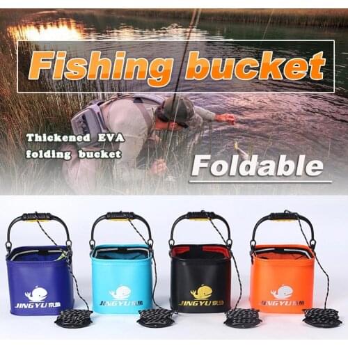 Multi-purpose fishing bucket thickened folding portable foldable multifunctional fish live bait container for fishing