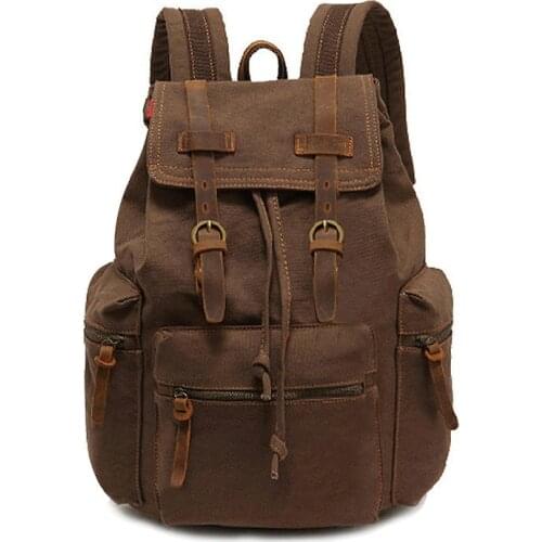 New Fashion Mens Backpack Vintage Canvas Backpack School Bag Mens Travel Bags Large Capacity Travel Laptop Backpack Bag
