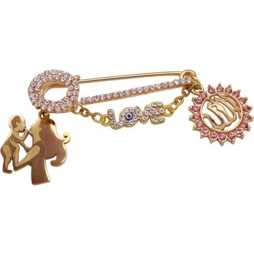 Muslim Allah mom baby love pin islam brooch