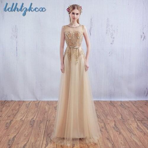 Dress Women Plus Size Sleeveless Floor-length Party Dresses Summer Golden Diamonds Elegant Noble Banquet Host Long Vestido LD593