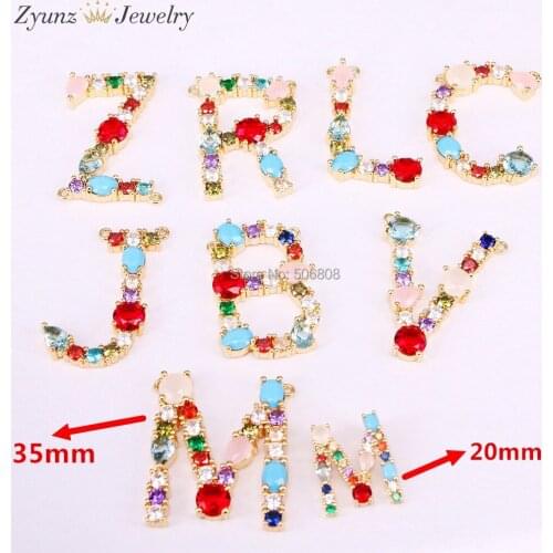 5PCS Big Alphabet Initial Pendant For Women Girl, Cubic Zirconia Intitial Letter Jewelry Necklace Pendant, Choose Letter