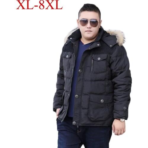 Plus size 10XL 8XL 6XL New Men down jacket Winter Thick Warm Fashion Patchwork Mens Coat Hooded Men White duck down Jacket