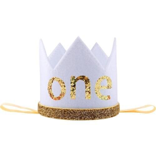 Boy Girl Birthday Hats Kids Baby Headdress Princess Crown 1st 2nd 3rd Year Old Number Birthday Party Decorations Supplies Gift