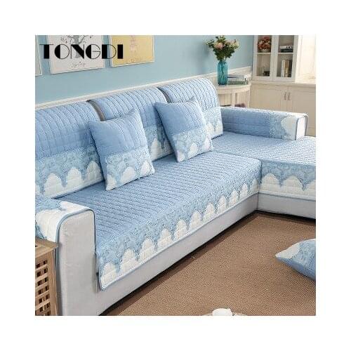 Tongdi Modern Thick Luxury Sofa Cover Elegant Towel Lace Convenient Slipcover Anti-skid Seat Couch Decor For Parlour Living Room