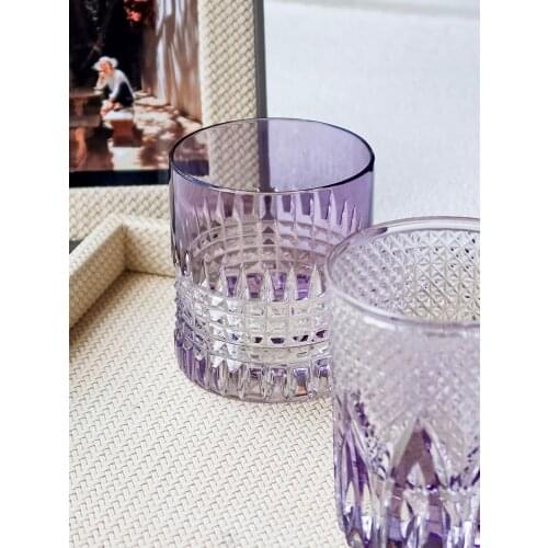 Light purple Crystal glass cup household water cup transparent juice glass