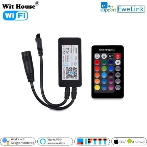 EWeLink RGB LED Strip WiFi Controller APP IR Remote Voice Control by Alexa Google Assistant Spider Z