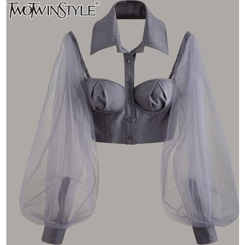 TWOTWINSTYLE Openwork Blouses