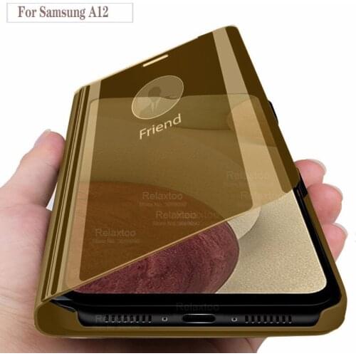 Mirror View Smart Flip Case For Samsung Galaxy A12 A 12 SM-A125F/DS 6.5'' Luxury original Magnetic fundas Back Phone Cover