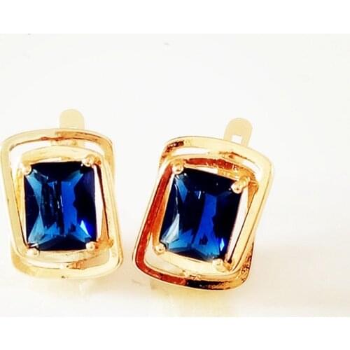 Royal Earrings 585 Rose Gold Jewelry Women Brinco New Fashion Square Cubic Zircon Earring Mothers Day Gift