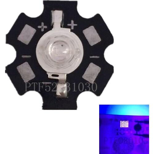 10 pcs / 3W UV 395-400nm high-power LED bead launcher chip LED 45 MIL and 20mm PCB