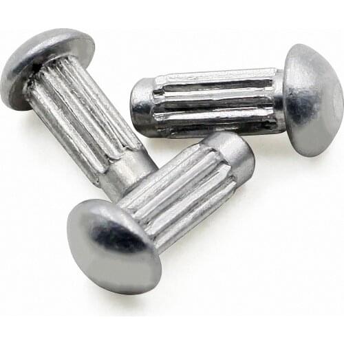100pcs Aluminum Rivets M2 M2.5 M3 GB827 Button Round Head Knurled Solid Rivet Fasteners for Label Name Plate