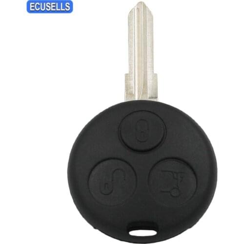 3 Button Remote Key Shell Case Smart Car Key Housing Cover for Mercedes Benz Smart City Road Star Fortwo 450 with Uncut Blade