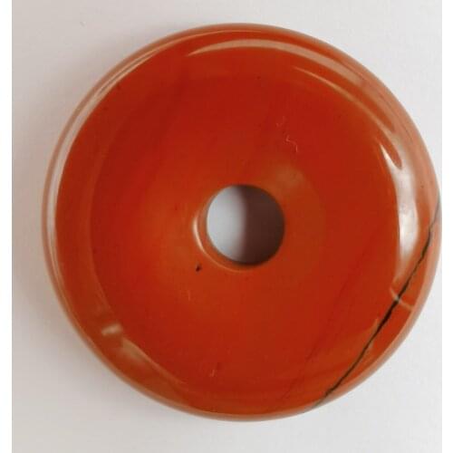 30MM Natural Red Rainbow Stone GEM Carved Safety Button Pendant Necklace Jewelry H333