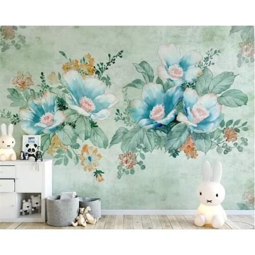 Beibehang Custom 3d wallpaper oil painting floral background living room bedside sofa TV background wall 3d wallpaper flooring