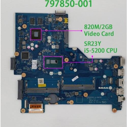 797850-001 794727-001 ASO56 LA-B972P w i5-5200 CPU w 820M/2GB GPU for HP 250 G3 NoteBook PC Laptop Motherboard Mainboard Tested