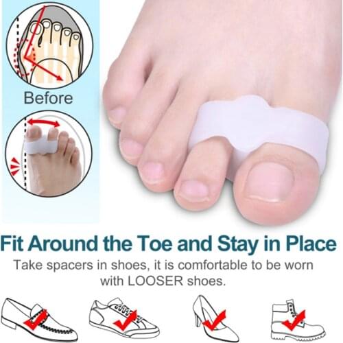 8Pair Adjustable Separator Feet Silicone Orthosis Thumb Straightener Hammer Toe Protector Bunion Corrector Hallux Valgus Care