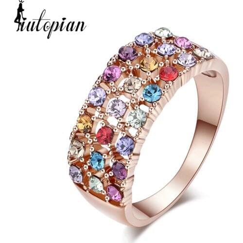 Italina Rigant Valentines Day Gift Genuine Austria Crystal Ring For women With Austrian Crystal Stellux Jewelry #RG95127