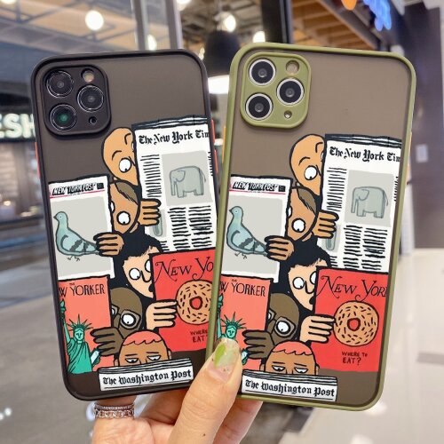 ZUIDID Funny Label Phone Case For iPhone 7 12 Pro Max 11 XS X SE20 XR 6 8Plus Cartoon Graffiti Clear Hard Back Cover Matte Shell