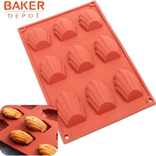 DIY Silicone mold for chocolate jelly pudding Biscuits with 9 holes sea shell design CDSM-563