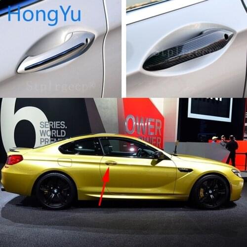 For BMW M6 F06 F12 F13 2013 2014 Auto Exterior Carbon Fiber Made Door Handle Cover Sticker Decorations Overlay Trim