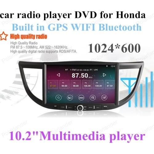 For Honda Crv For Android Support Glonass OBD DVR 1024*600 Quad Core Car Radio DVD Player Built-in Wifi GPS multimedia