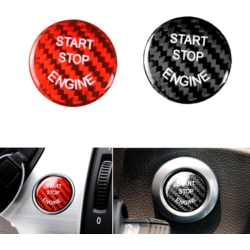 Engine Start Stop Push Switch Button Trim For BMW 3 Series E90 E92 E93 5 Series E60 X1 E84 X3 E83 X5 E70 X6 E71 Carbon fiber