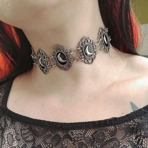 Moon Cresent Gothic Boho Moon Choker Witch Moon Choker Festival Jewelry Celestial Choker