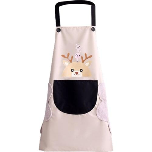 Fashionable and simple household cute kitchen cooking apron women waterproof and oil-proof waistline mens overalls 1pc animal