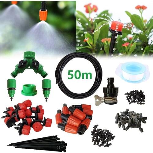 Drip Irrigation Kit,Patio Plant Watering Kit Garden Mist Cooling Irrigation System Automatic Micro Flow Drip Watering System
