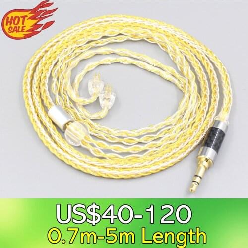 LN007292 8 Core OCC Silver Gold Plated Braided Earphone Cable For HiFiMan RE2000 Topology Diaphragm Dynamic Driver