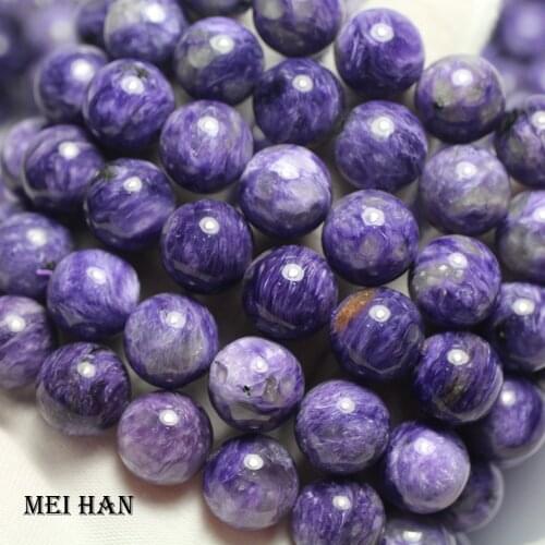 Meiahn (1 bracelet/set) natural AAA Russian charoite 13±0.2mm smooth round loose beads gem stone for jewelry DIY & gift