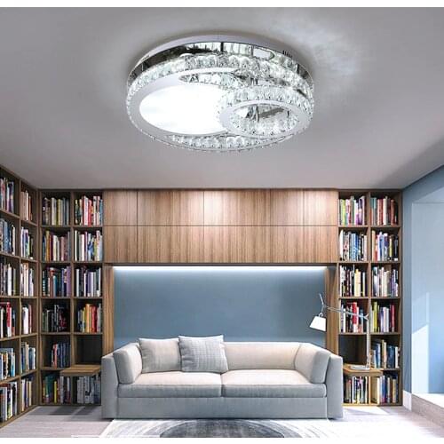 Modern ring-shaped luxury crystal LED ceiling light Residential living room bedroom study dining room ceiling lamp